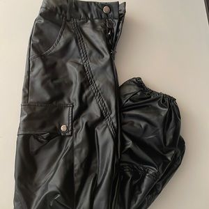Cargo Pants, leather material